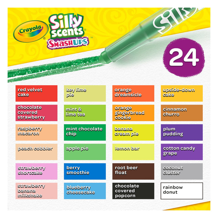 Crayola Silly Scents Smash Ups Mini Twistables Scented Crayons, 24 cout
