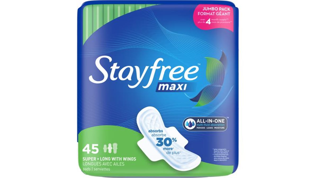 STAYFREE MAXI SUPER PAD LONG WING 6X16CT
