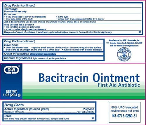 BACITRACIN OINT 500UN/GM(1OZ)28.4G G&W