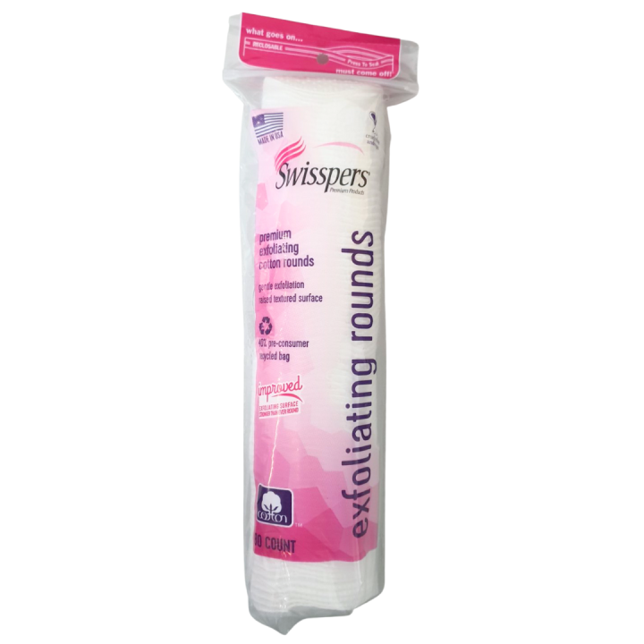 Swisspers Cotton Rounds Exfoliating 80 Count