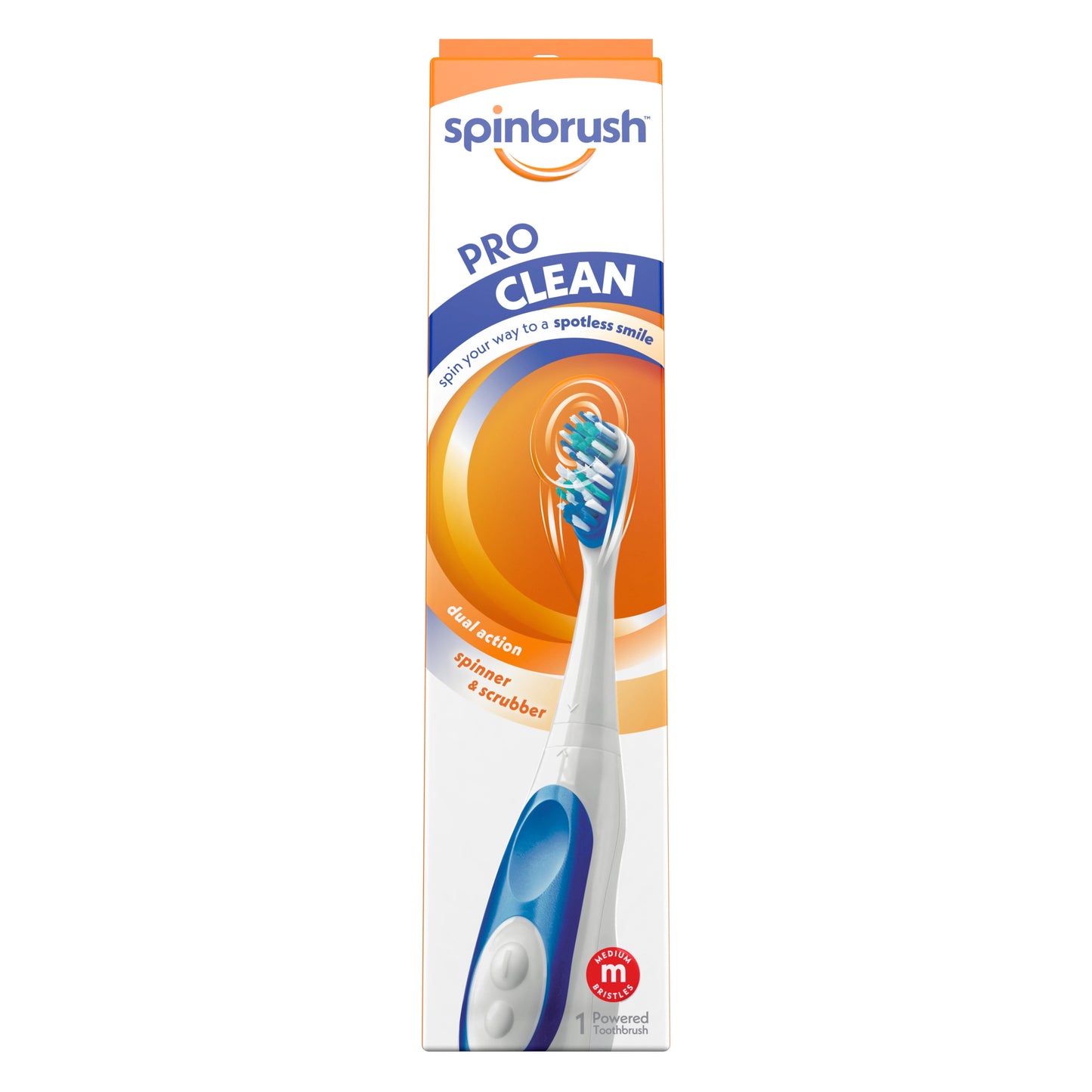 SPINBRUSH TOOTHBRUSH PRO CLEAN MEDIUM