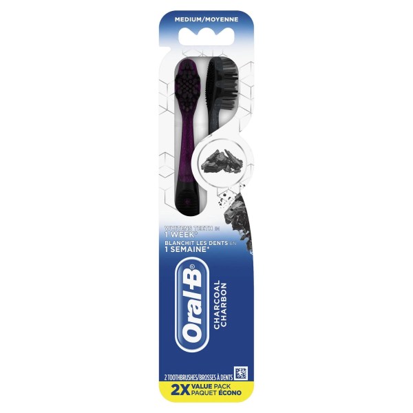Oral-B Toothbrush Charcoal Medium Value 2-Pack
