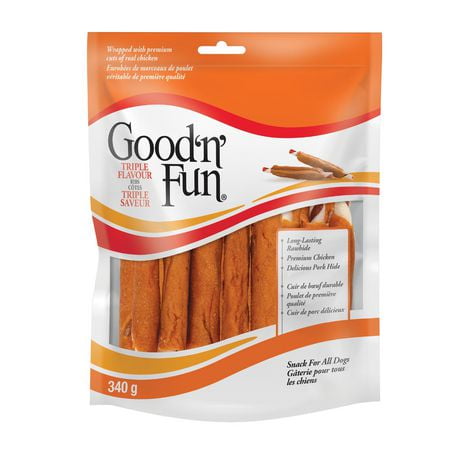 Good 'n' Fun Ribs Rawhide with Beef, Chicken and Pork Flavor Dog Treats, 12 oz