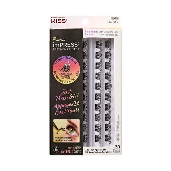 KISS imPRESS The No Glue Falsies Individual Lash Multipack - Classic Natural, 60 count