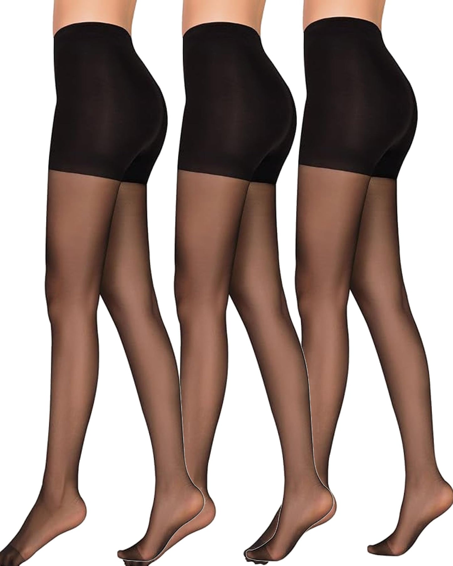 Forsythia Ridge 1Pk Sheer Tights With Control Top Medium Black