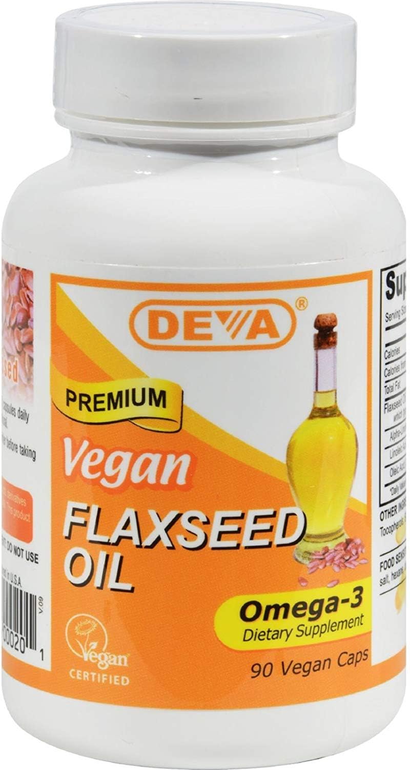 DEVA VEGAN VITAMINS FLAX SEED OIL,500MG,VEGAN