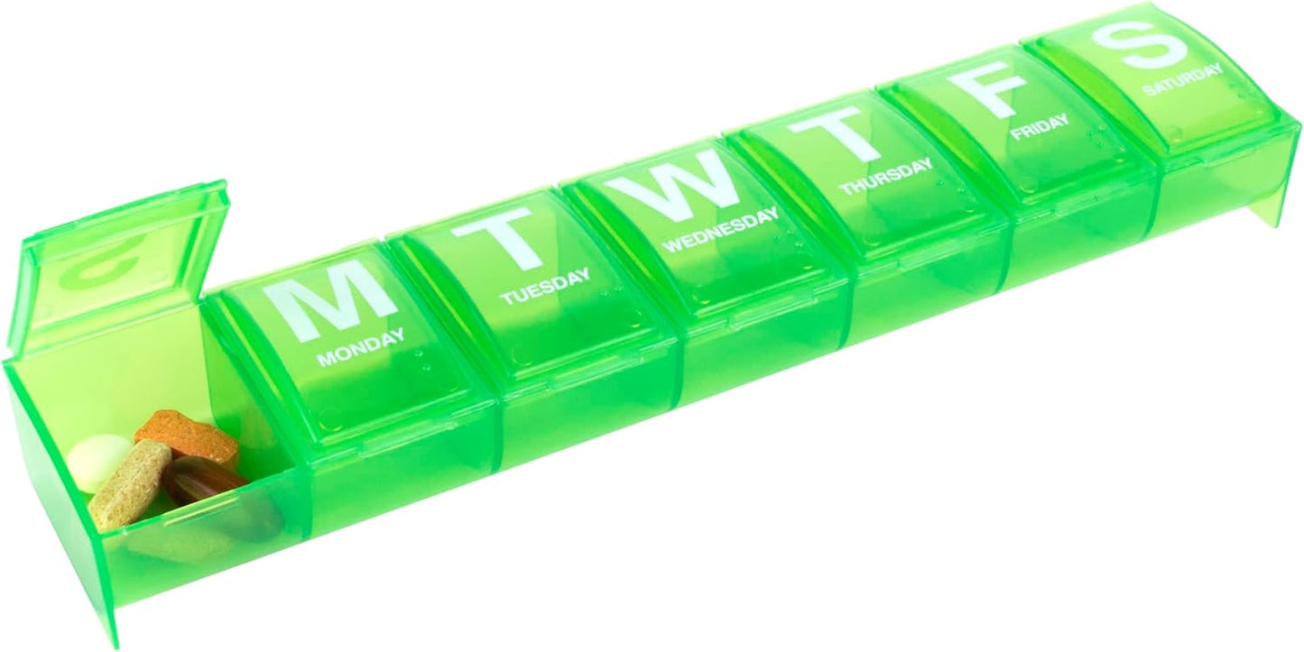 EZY DOSE Weekly (7-Day) Pill Planner and Vitamin Organizer (Small) Assorted Colors