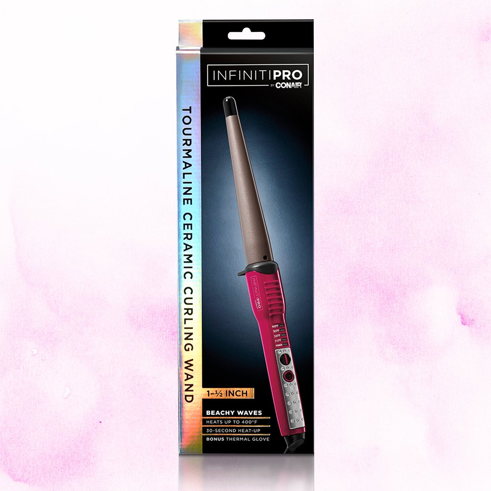 CONAIR InfinitiPro Tourmaline Ceramic Curling Wand, 1"