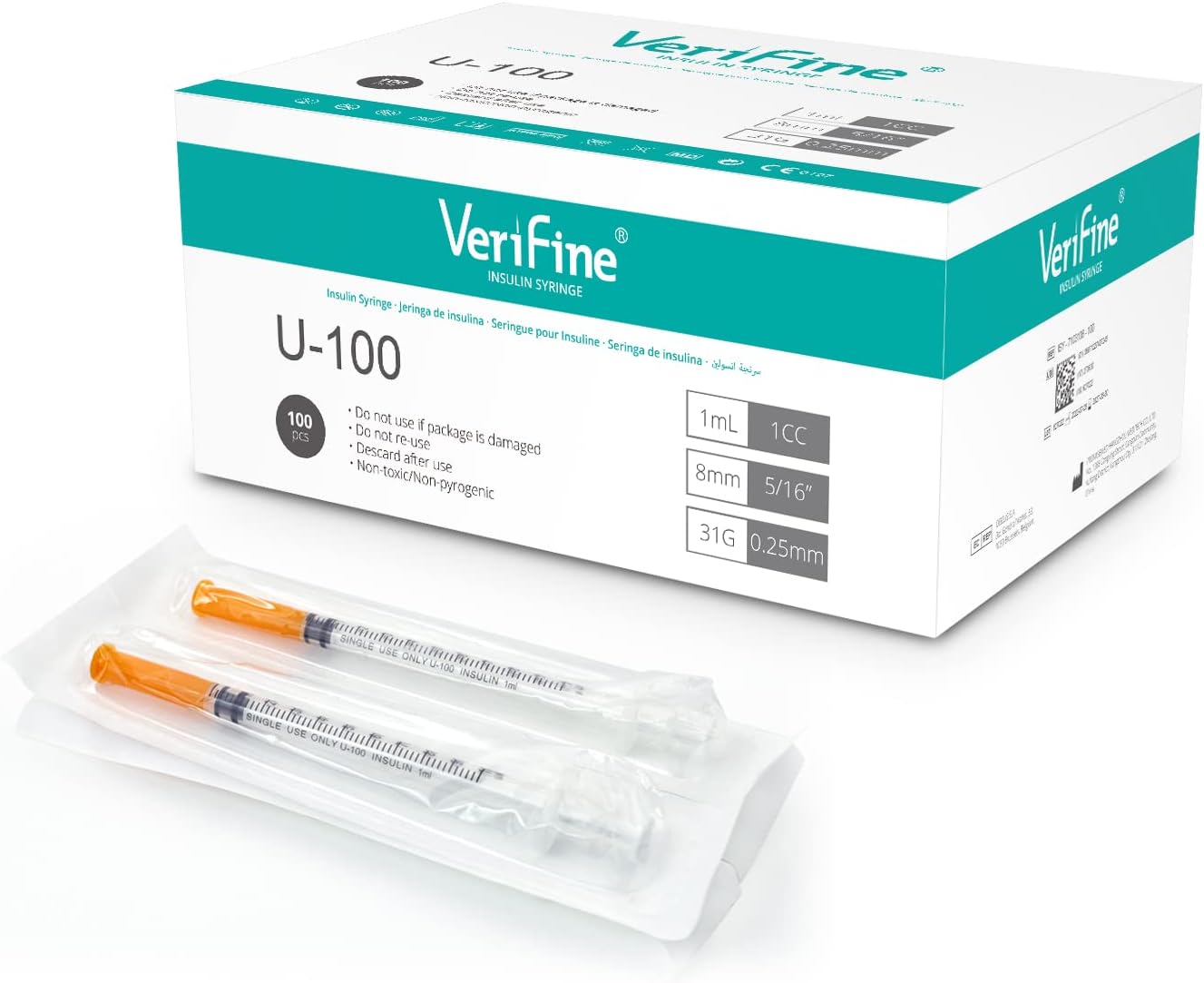 ADVOCATE INSULIN SYRINGE 31G 1CC 100CT