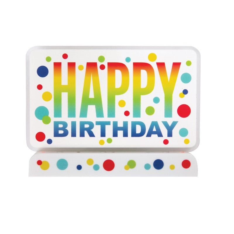 FLASHING HAPPY BDAY CAKE DECOR