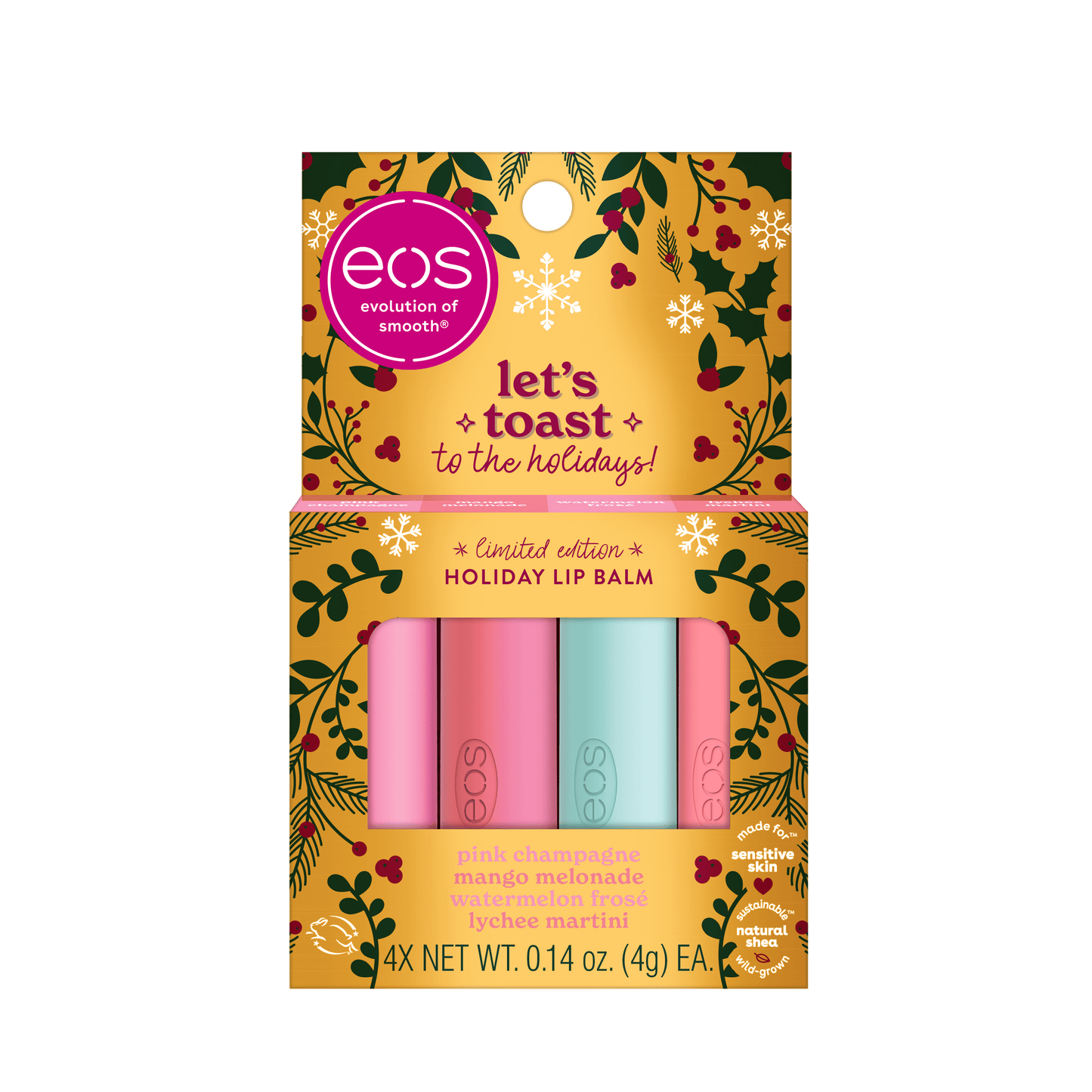 eos Limited Edition Lip Balm Variety Pack - Nilla' Milkshake, 4 count