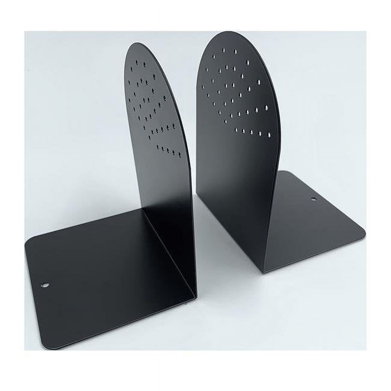 CLi Non-Skid 9" Steel Bookends - Black, 1 pair