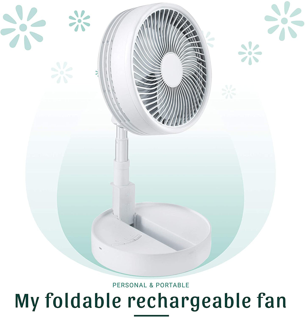 Bell + Howell MyFoldAway Mini Fan - White