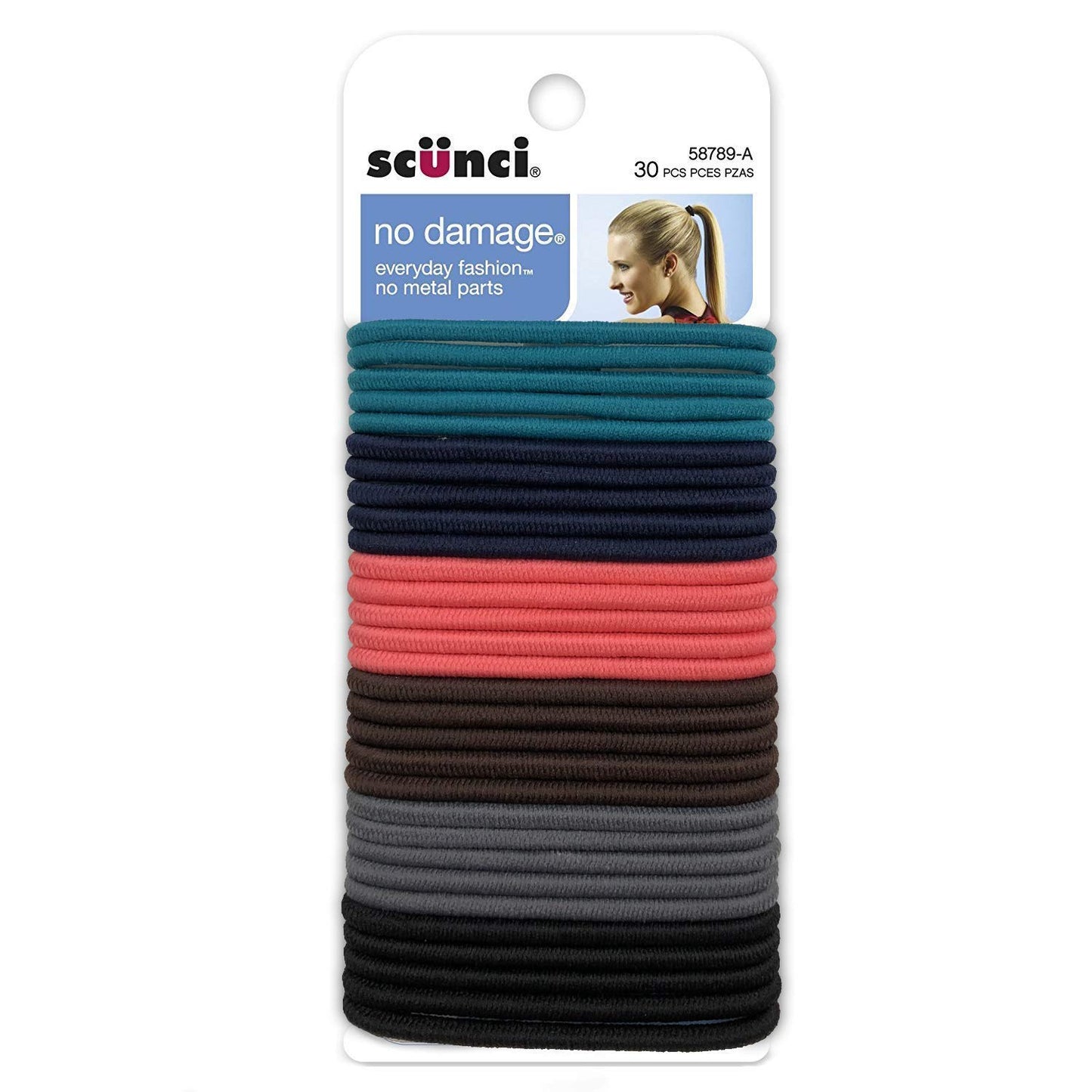 Scünci No Damage Effortless Beauty Large Neutral Multicolor Elastics Neutral, 30 CT