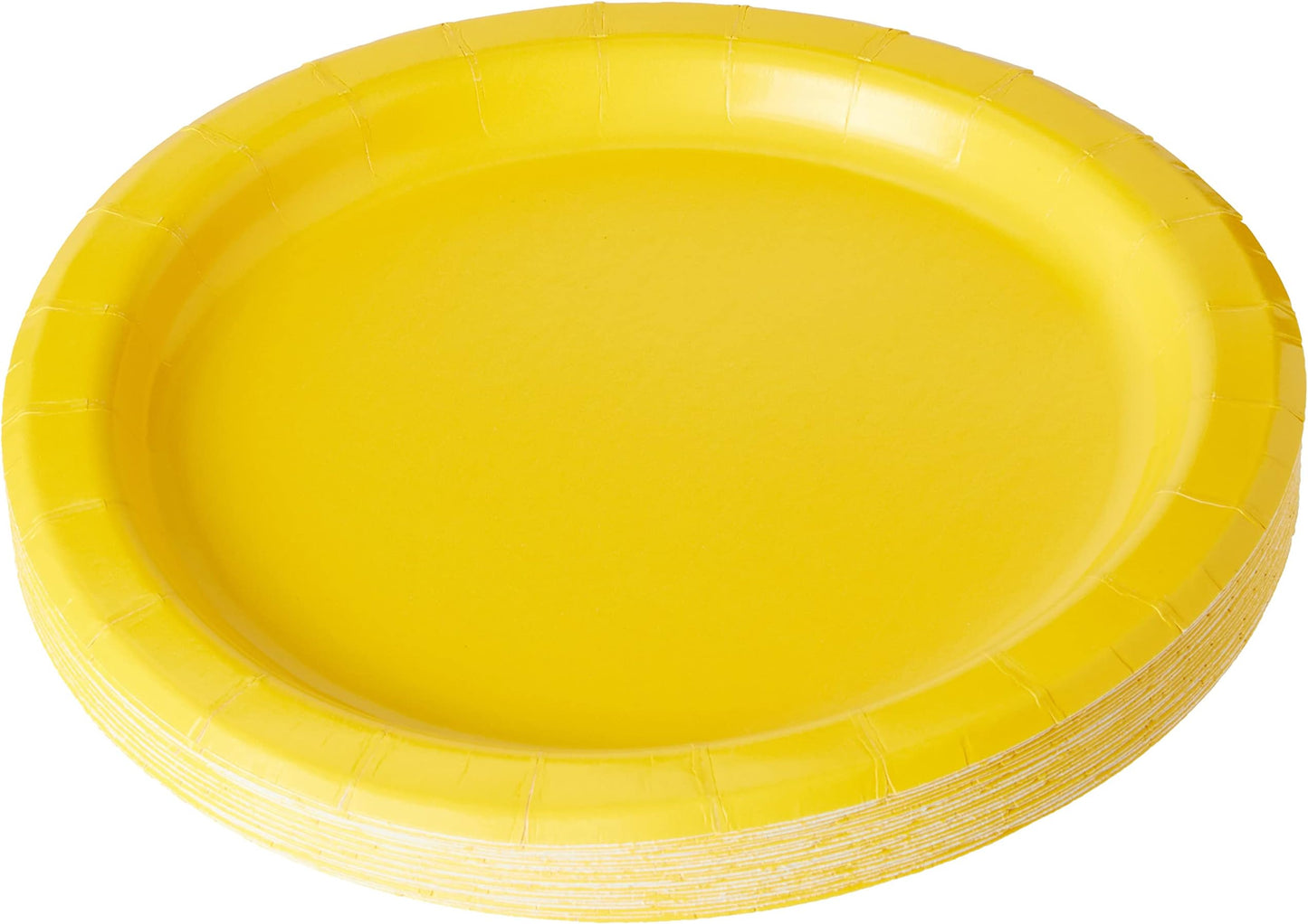 Unique Solid Round 7" Paper Plates - Neon Yellow, 20 count