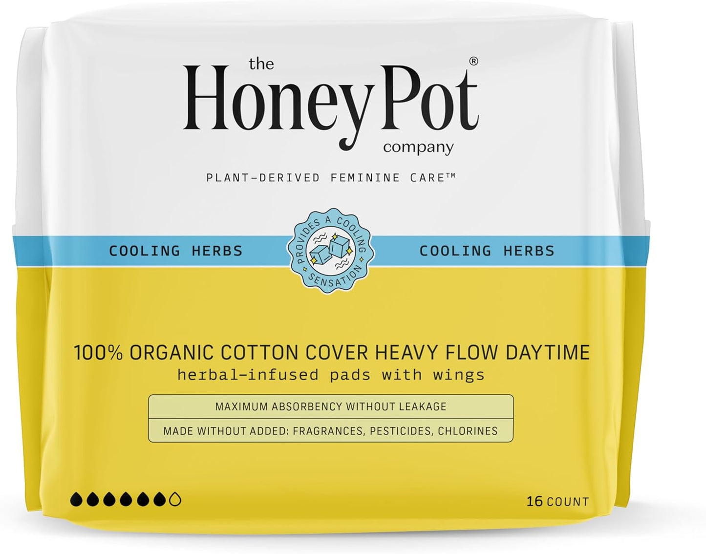 THE HONEY POT MENSTRAUL PADS,REG,HERBAL