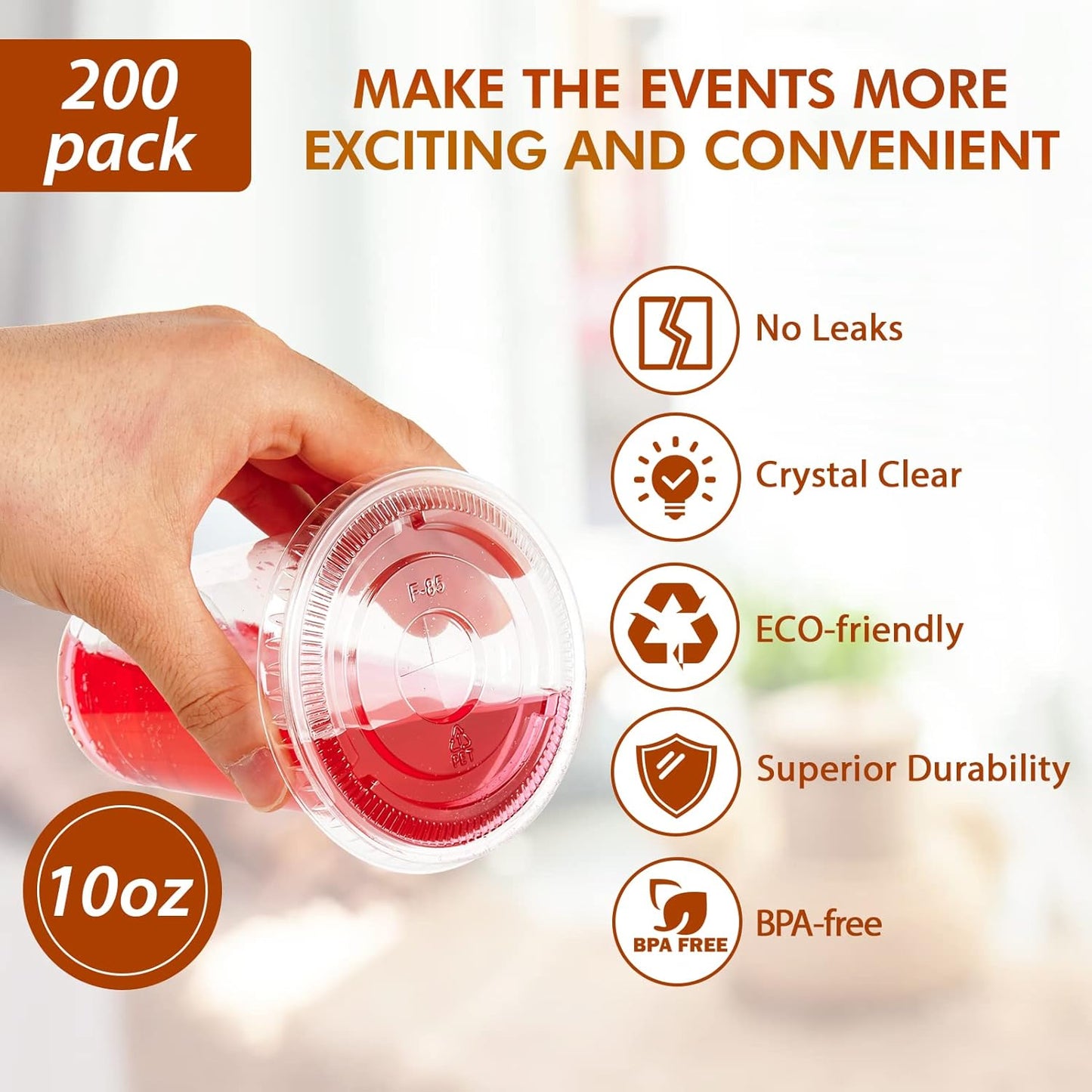 barY3 Disposable Clear Mini Cups - 2 oz, 10 count