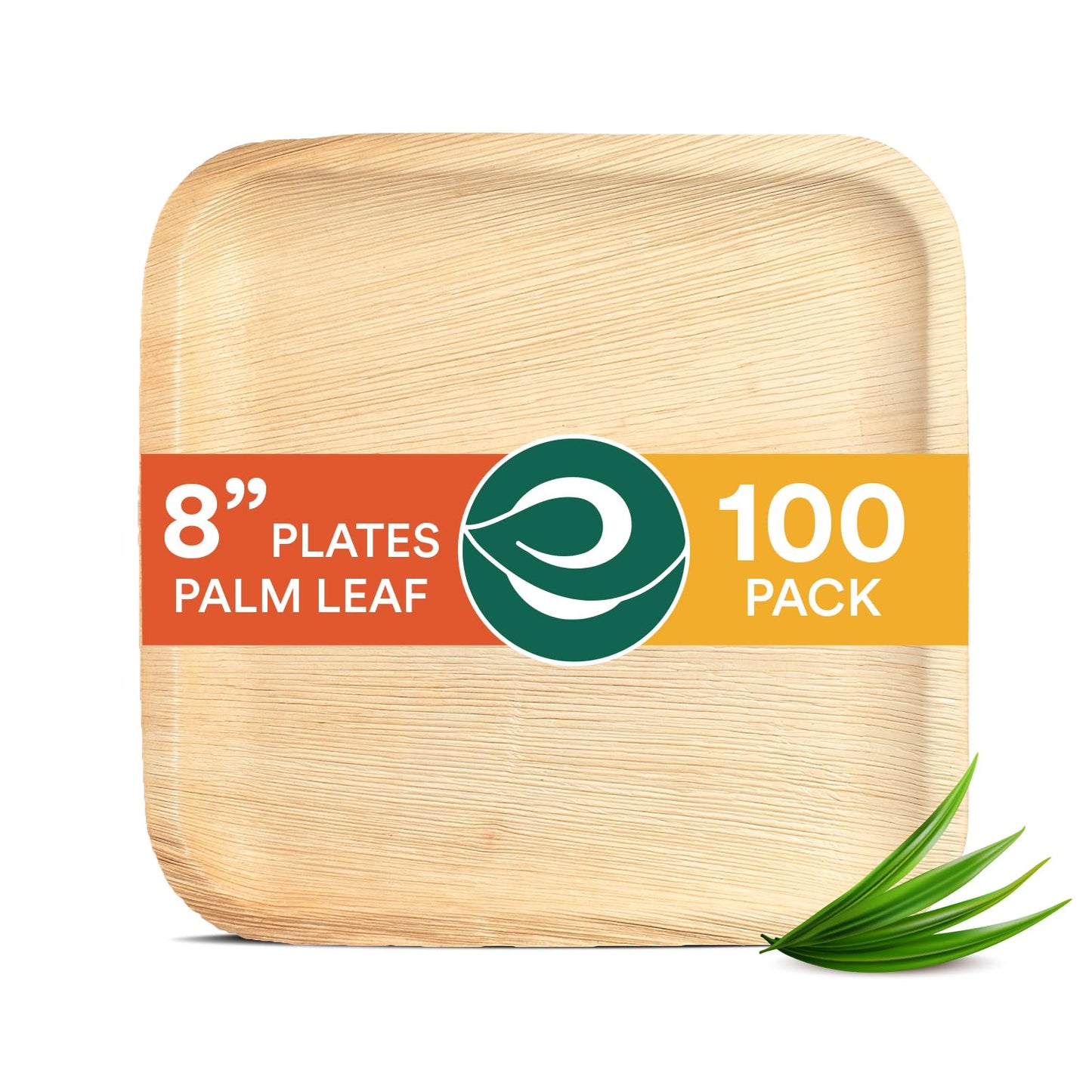 ECO SOUL PALM LEAF PLATES,8 IN SQR
