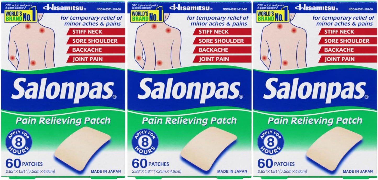 SALONPAS PAIN RELIEVING PATCH 60CT