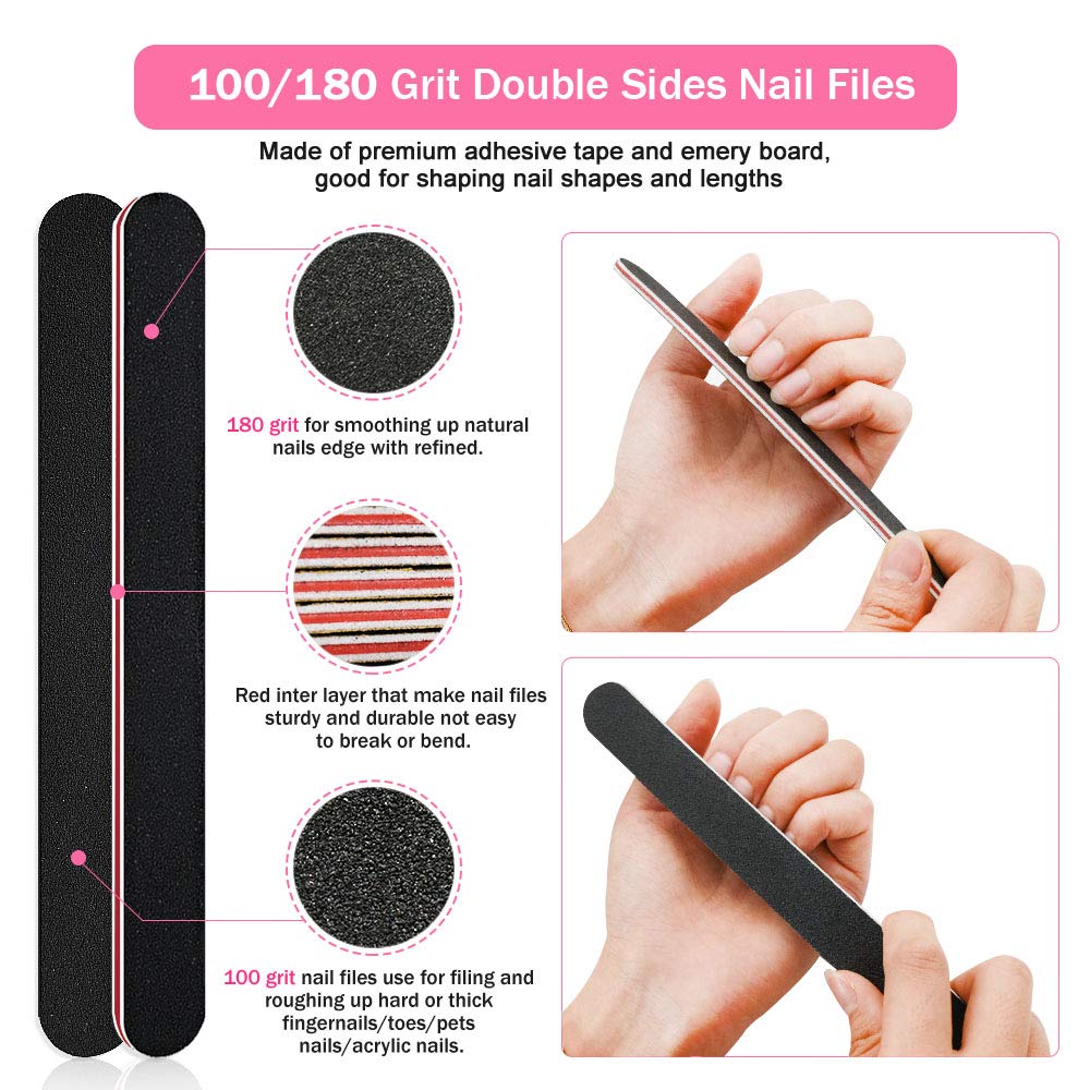 KISS Shaping Emery Board Nail File - 80/180, 2 count