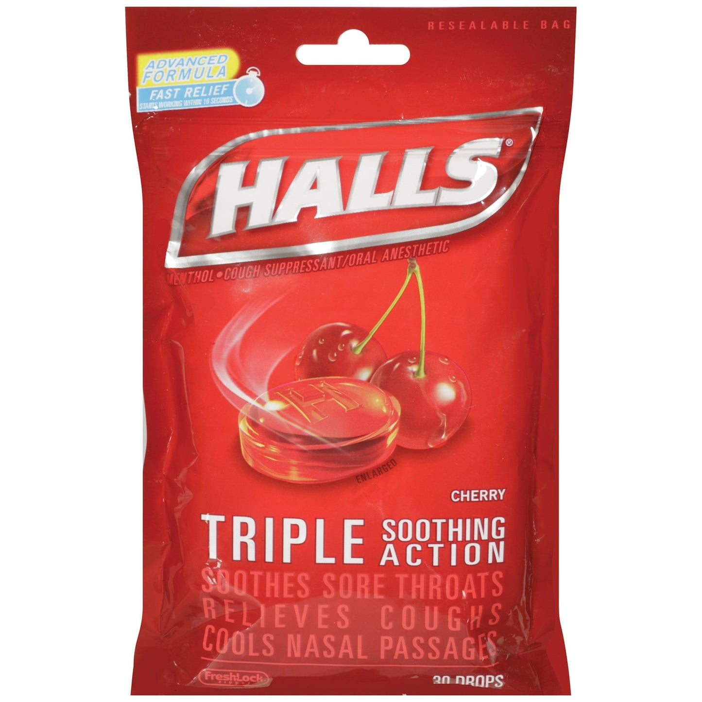 HALLS BAG CHERRY 80CT