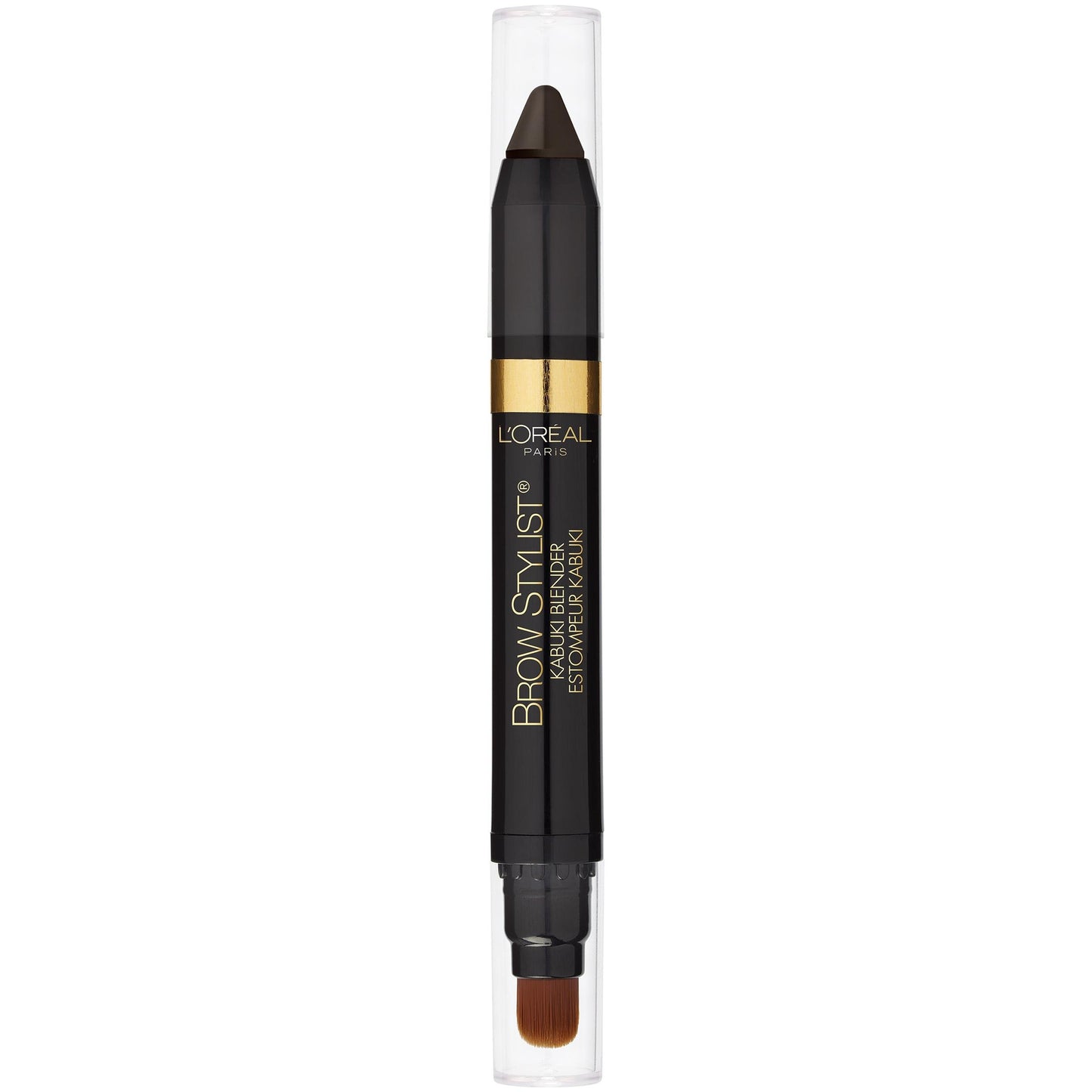 L'ORÉAL PARIS Brow Stylist Kabuki Blender Brow Crayon, 314 Dark Brunette, 0.05 oz.