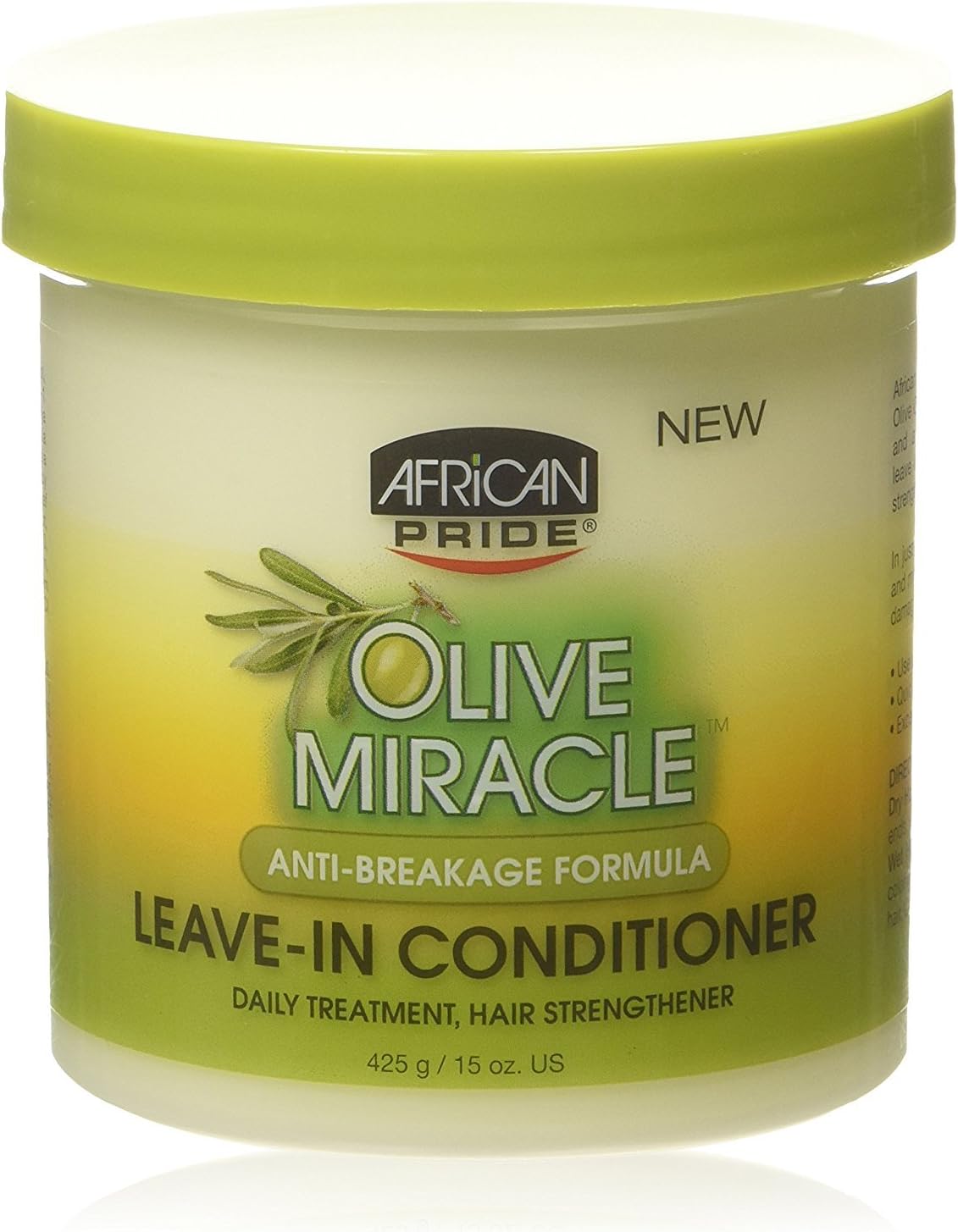 African Pride Olive Miracle Anti-Breakage Leave -In Conditioner Cream, 15 oz