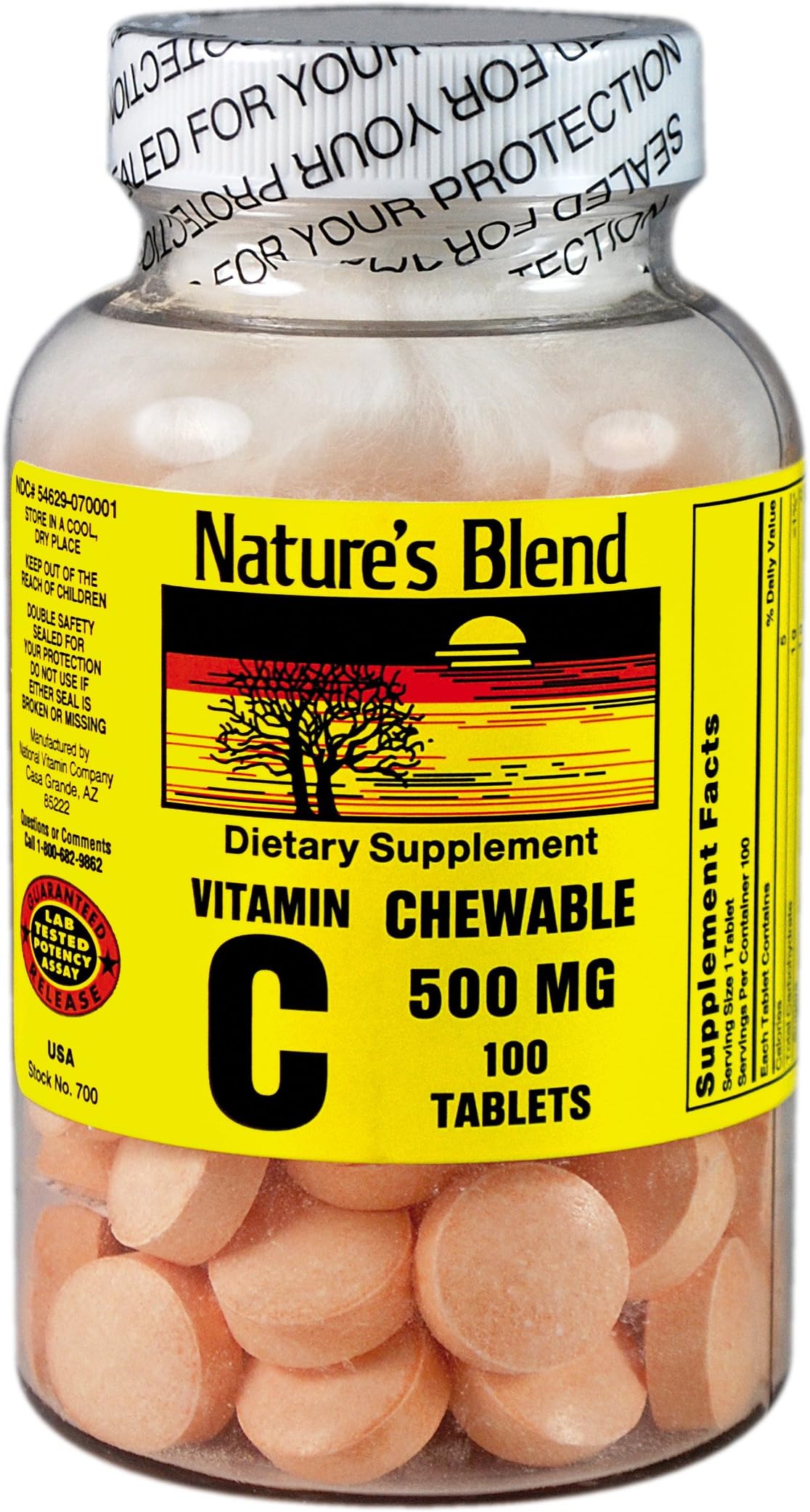 VIT C 500MG TABLET 100CT NAT BLEND