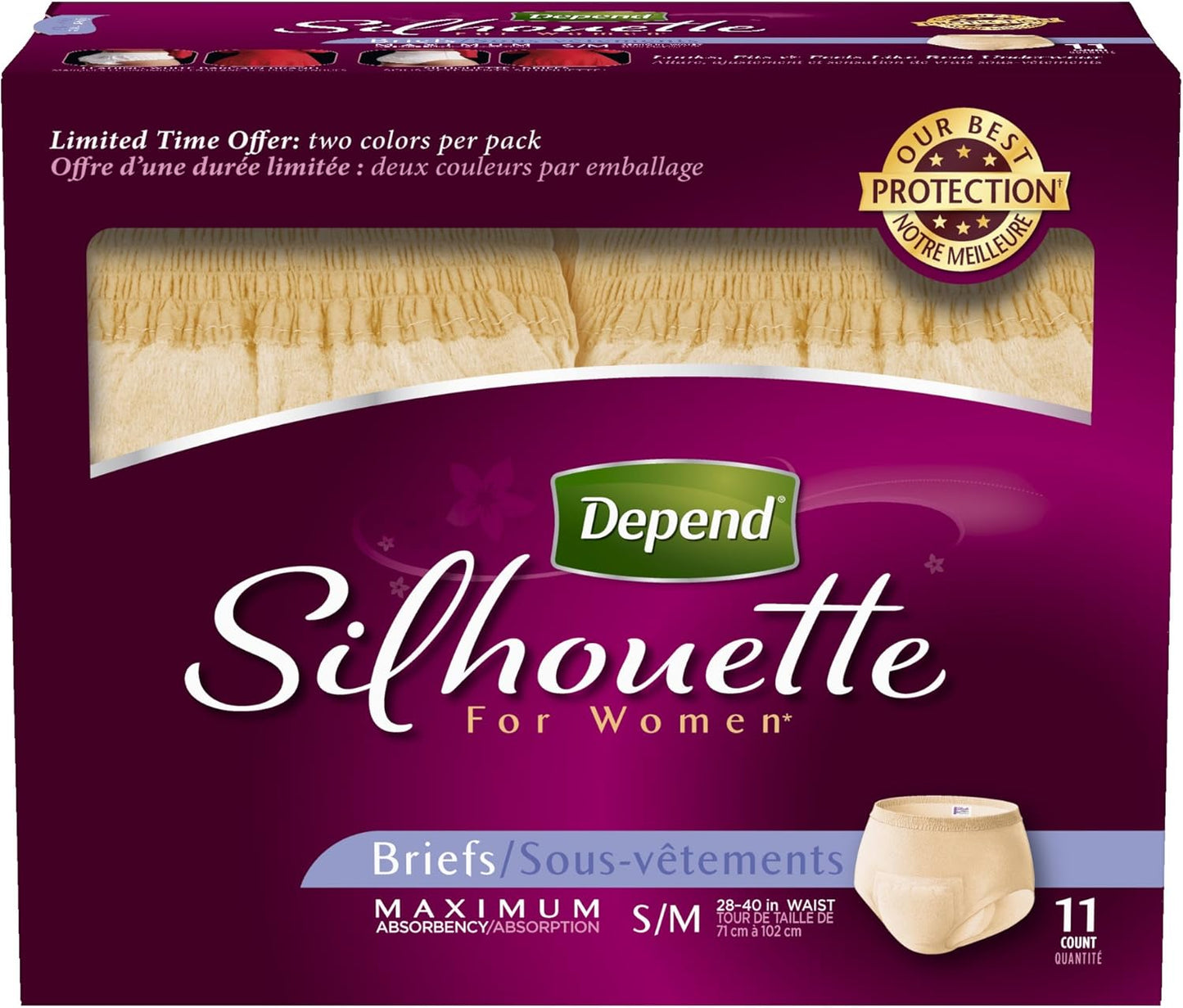 DEPEND UNDERWEAR SILHOUETTE MDM WMN 14CT