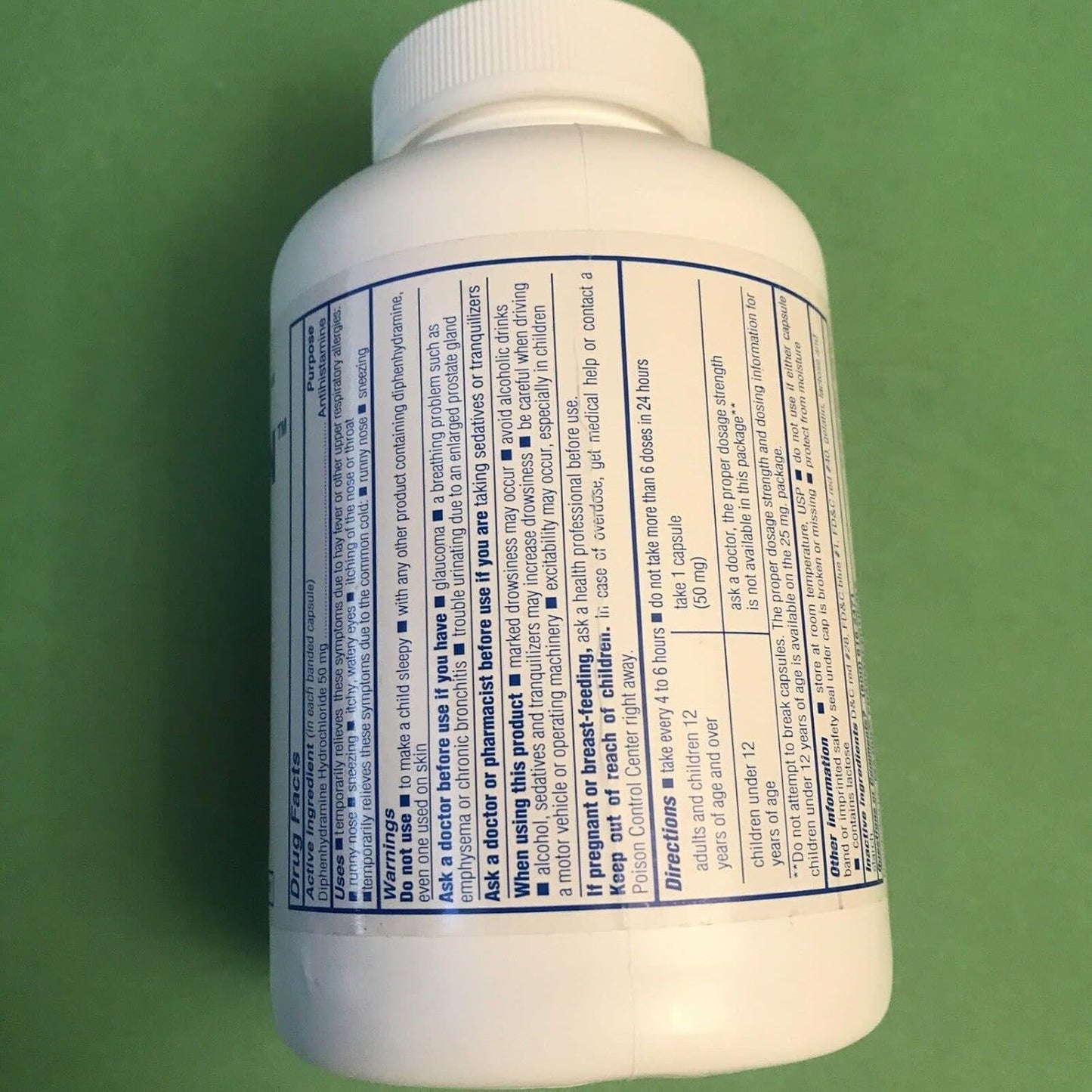 DIPHENHYD 25MG CAPSULE 1000CT MAJOR