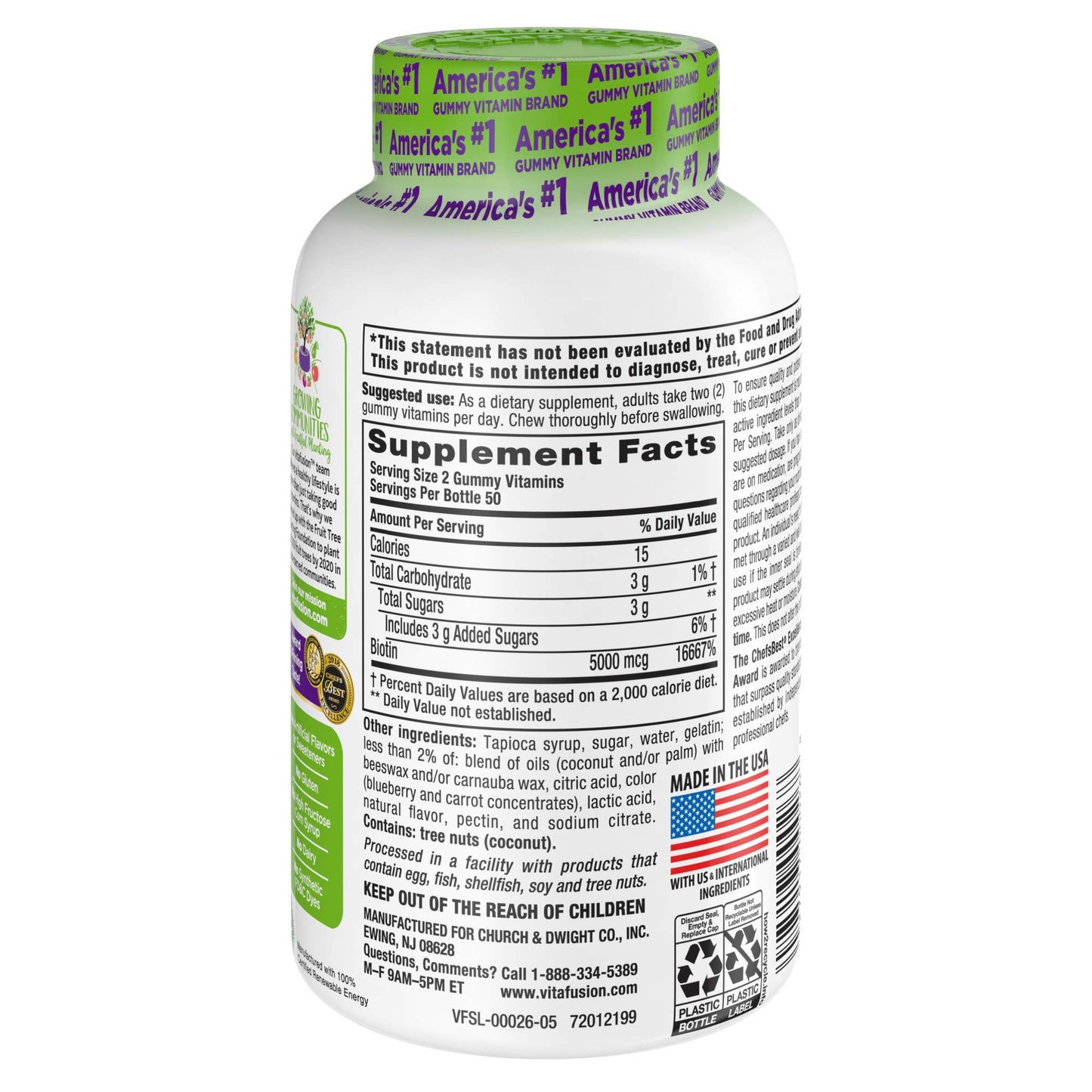 VITAFUSION BIOTIN CW 2500MCG 100