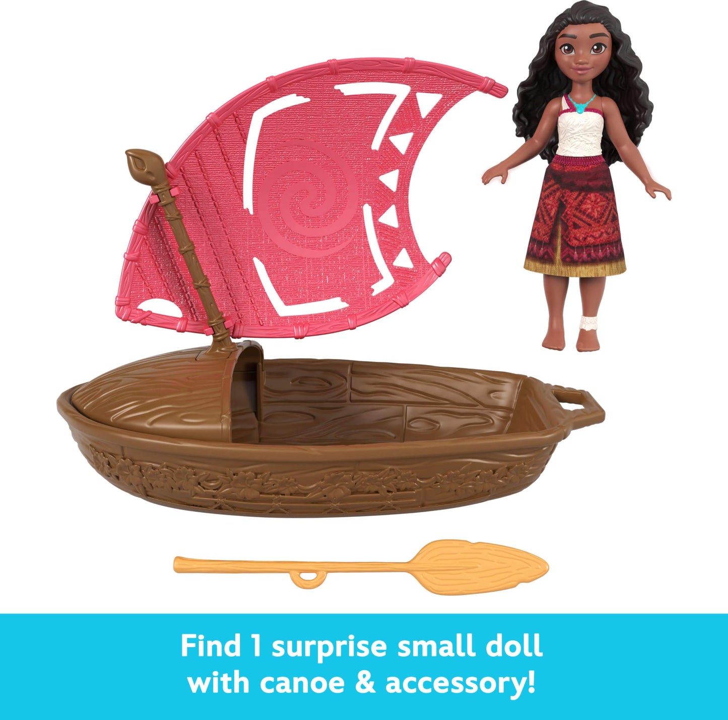 Mattel - Disney Moana 2 Wayfinder Wonders with Surprise Small Doll, Canoe & Accessory
