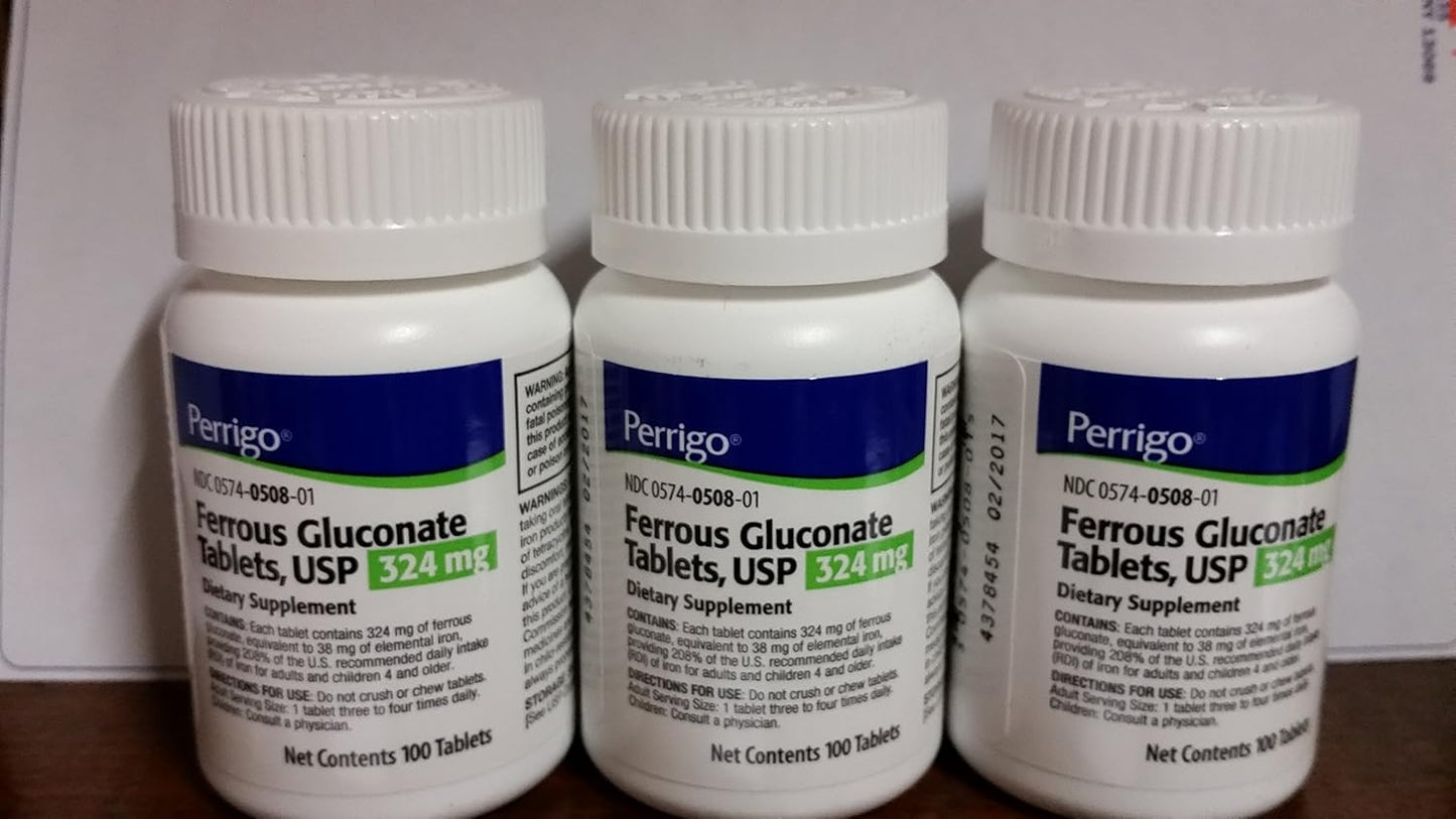 FERROUS GLUC 324 MG TAB 1000