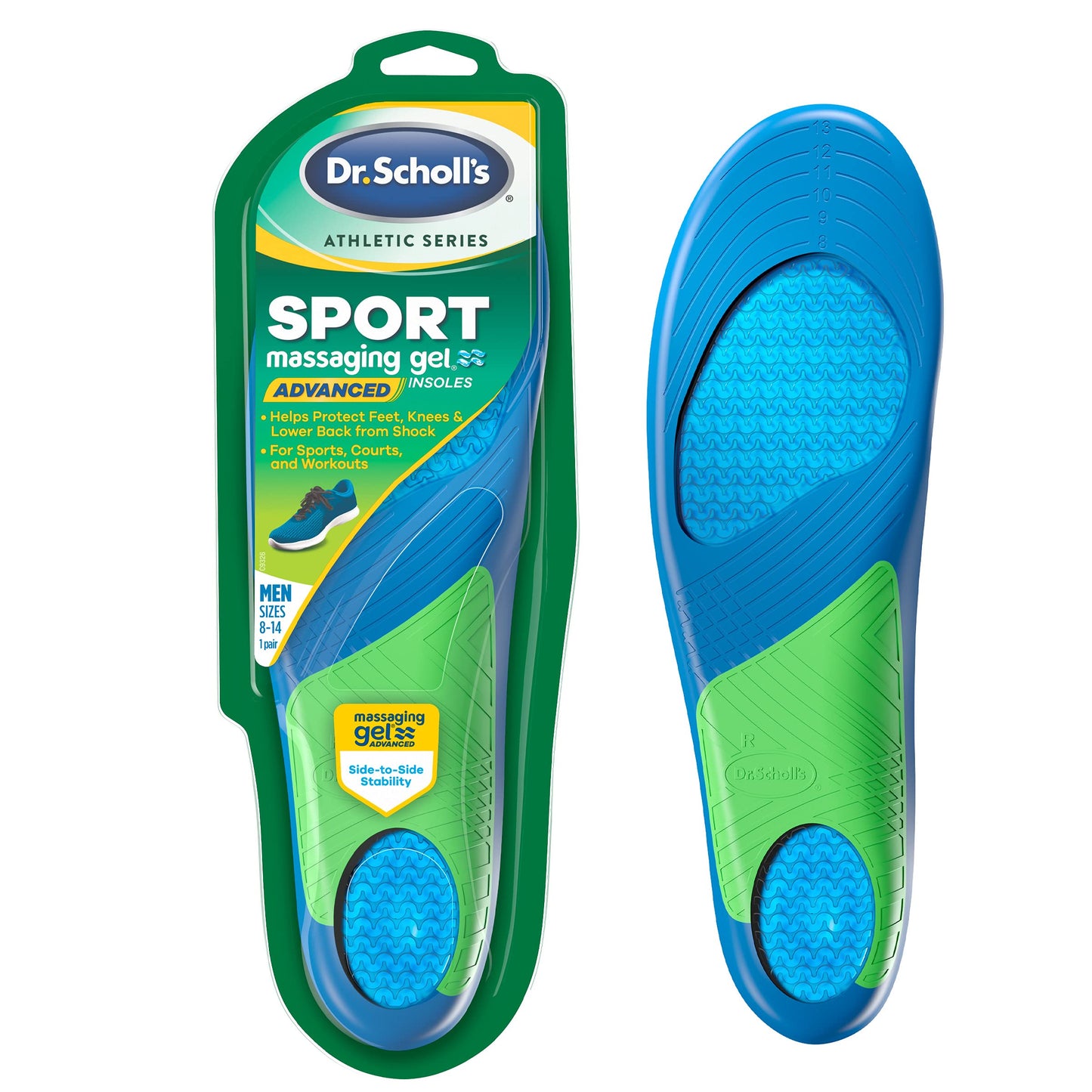 DR SCHOLLS SPORT MEN MASSG GEL INS 1PR