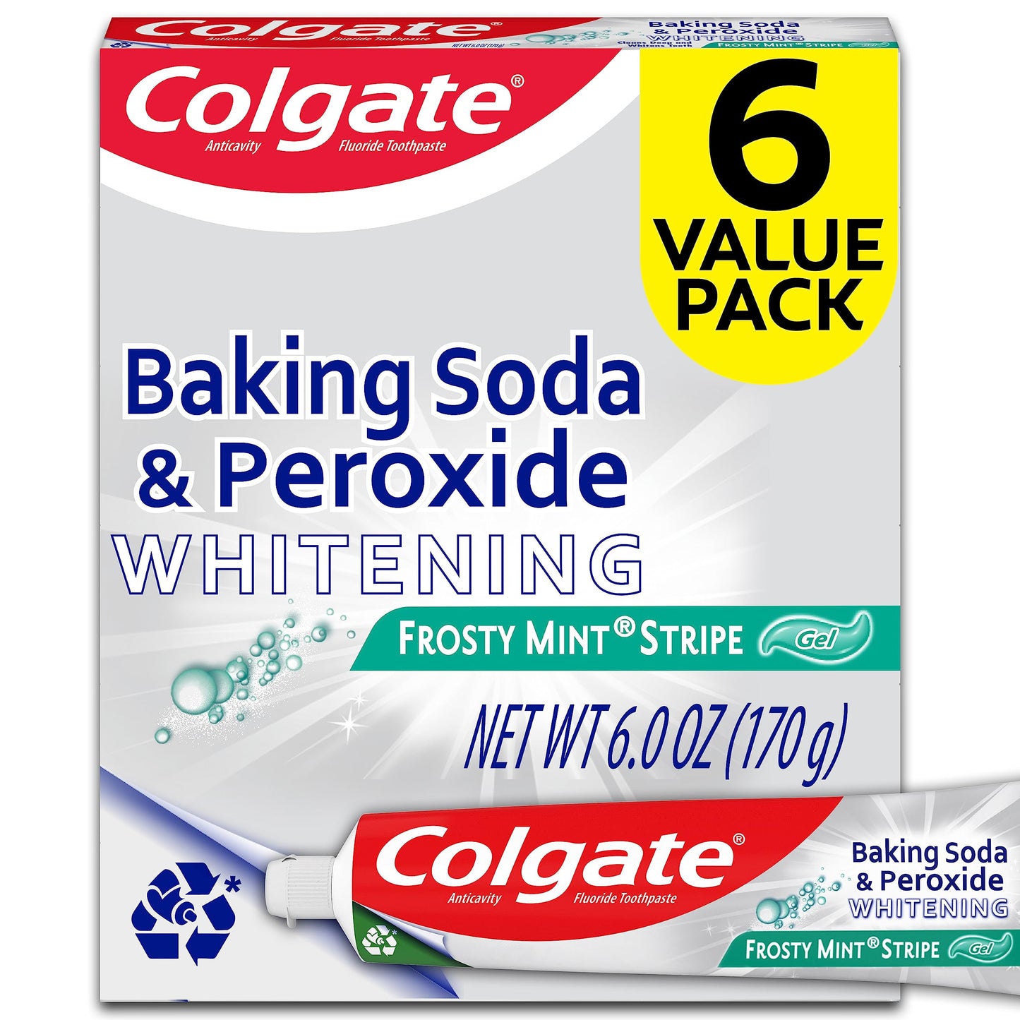 COLGATE B/SODA PEROX WHITE GEL F/MNT 6OZ