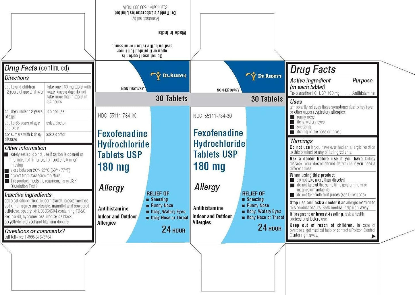 FEXOFENADINE HCL 180MG TABLET USP 30CT