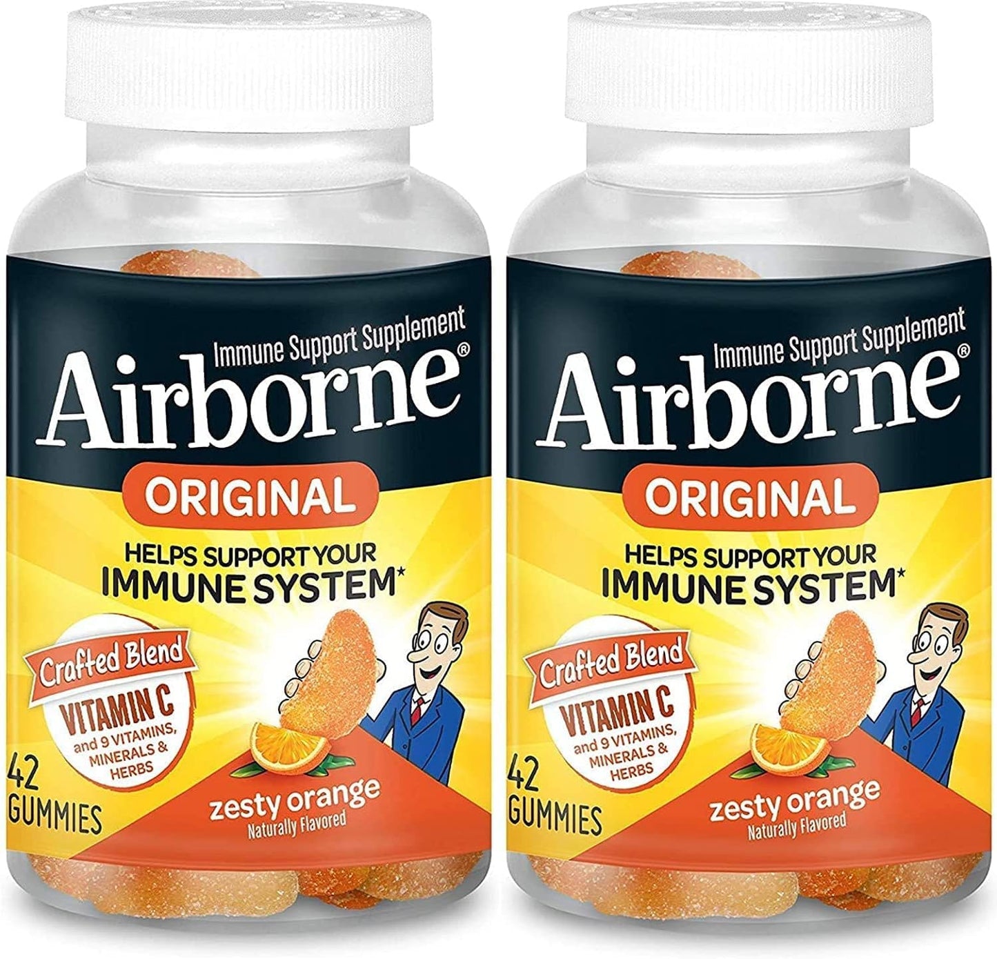 AIRBORNE ON-THE-GO PACK ZEST ORANGE 10CT