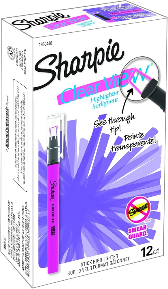 Sharpie Clear View Highlighter Stick - Yellow, 3 count