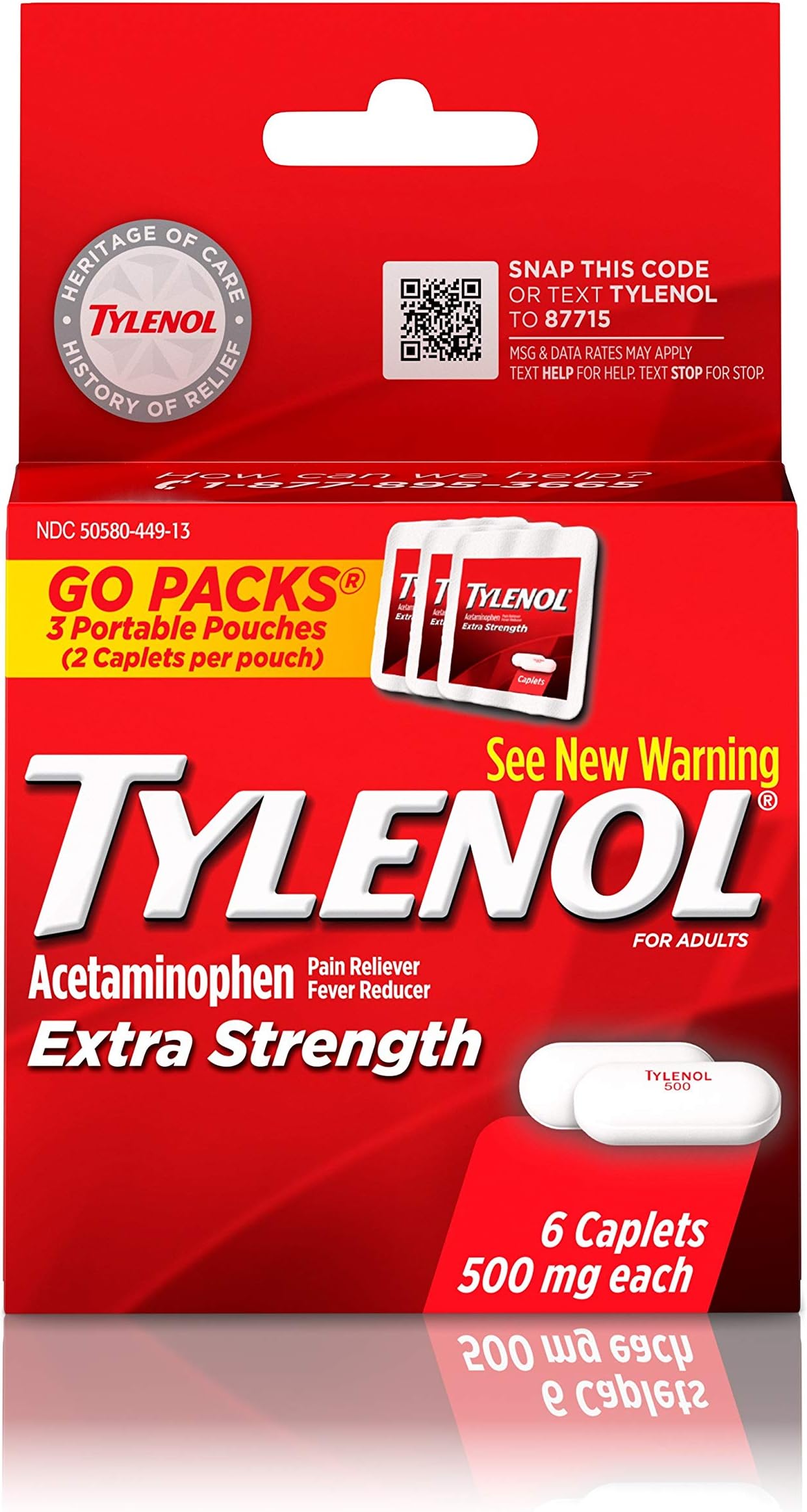 TYLENOL ES GC 500MG 50 CPLT F/ADT