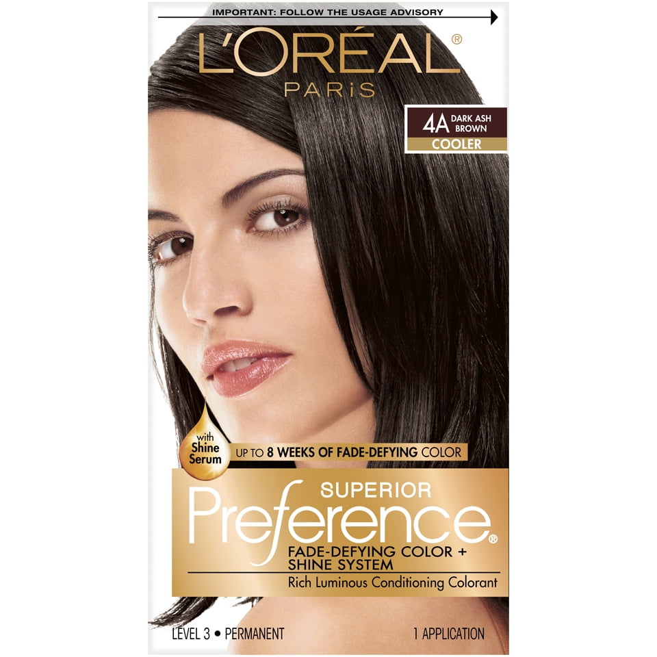 L'ORÉAL PARIS Excellence Triple Protection Permanent Hair Color, 4A Dark Ash Brown, 6.3 fl. oz.