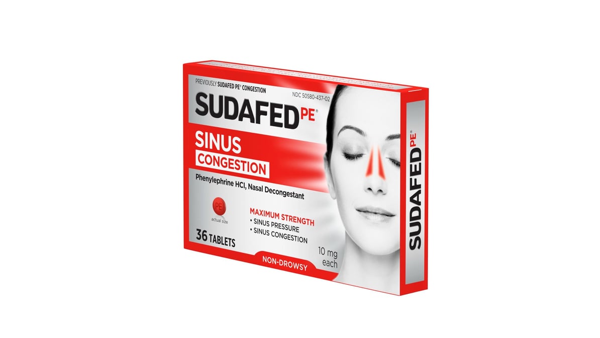 SUDAFED PE SINUS CONGESTION DT/NT TAB 20