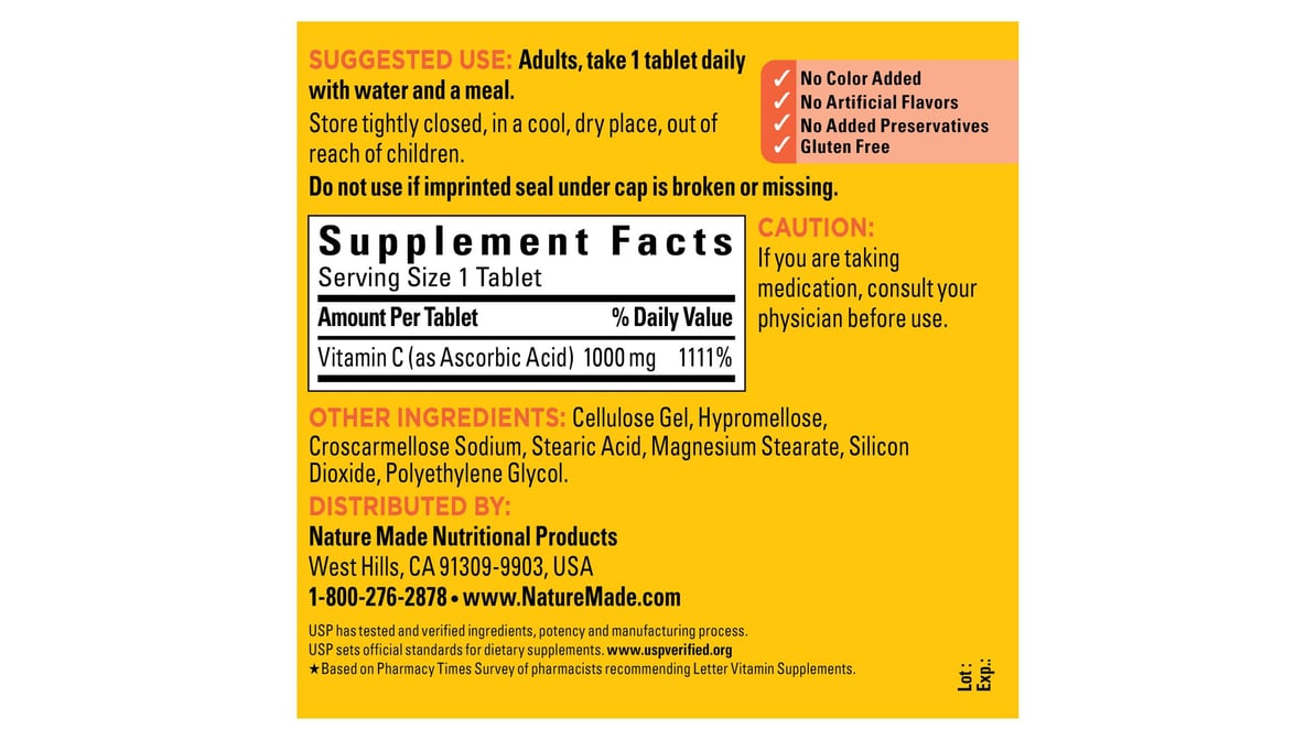 VIT C 1000 MG MAX STR GMY 80CT NAT MADE