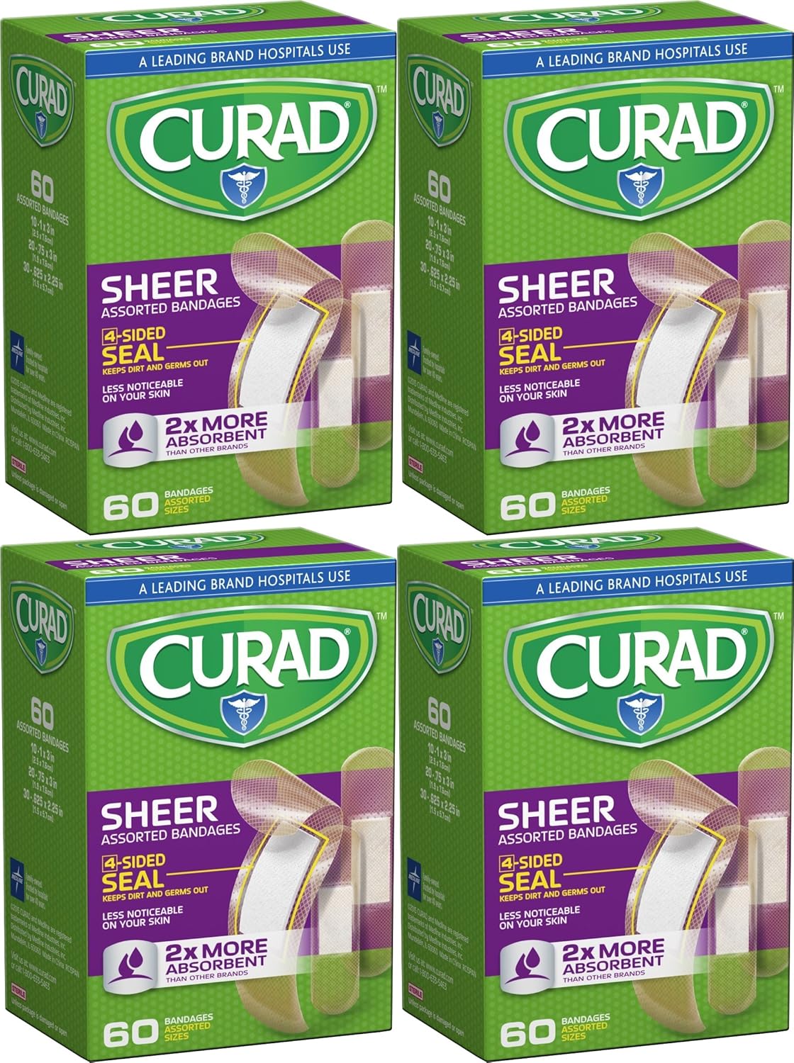 CURAD BANDAGE SHEER ASST 80CT