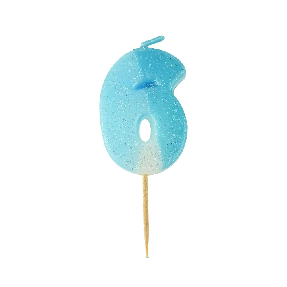 CANDLE DLX NUMERL BDAY #6