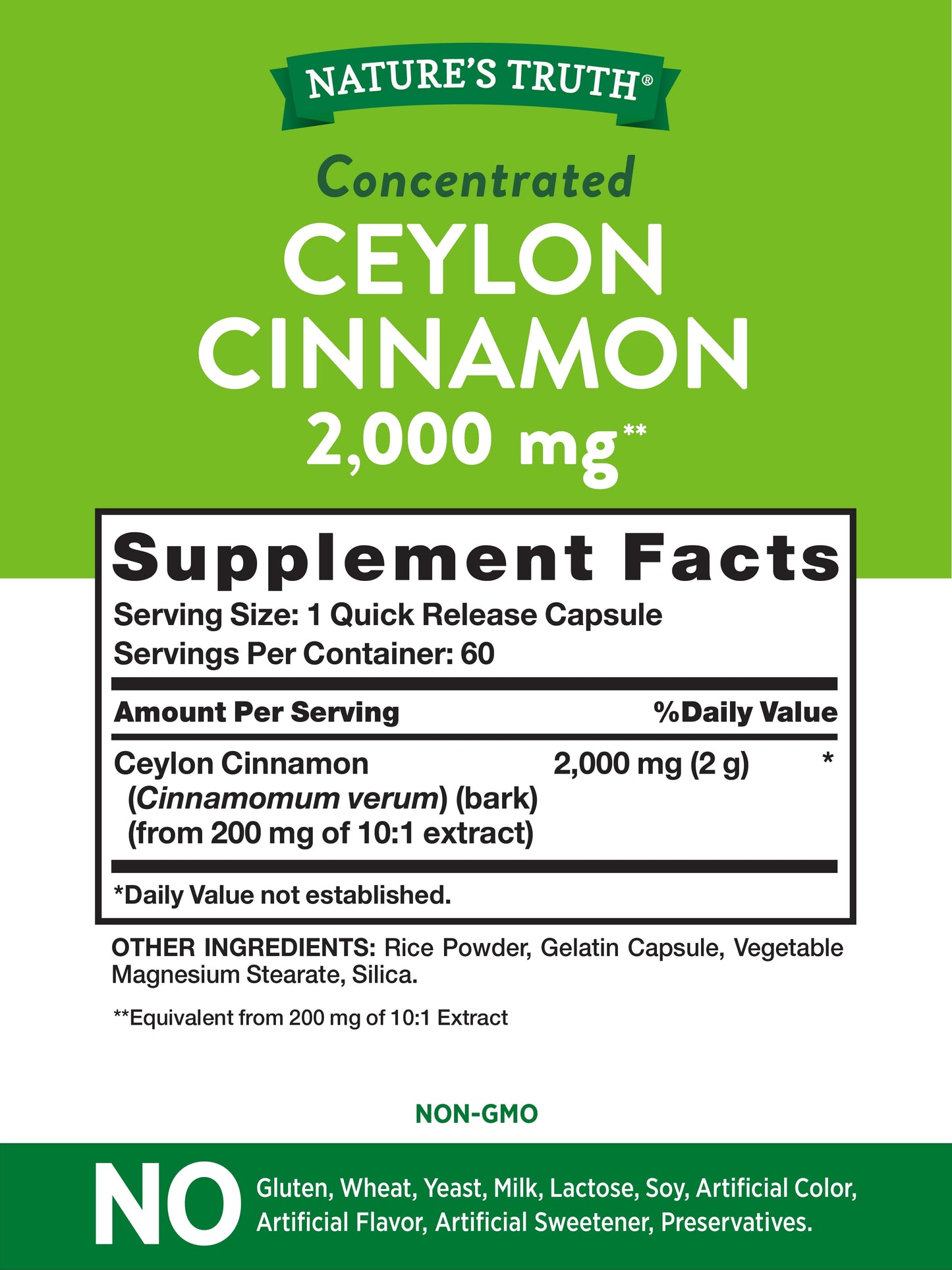 CINNAMON+CHROM 2000MG CAP 60CT NAT BNTY