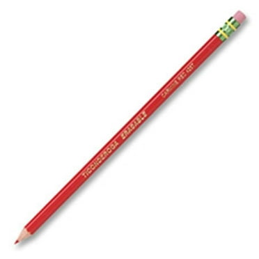 Dixon Ticonderoga Erasable Checking Wood-Cased Pencils, Pre-Sharpened, Red, 2-count