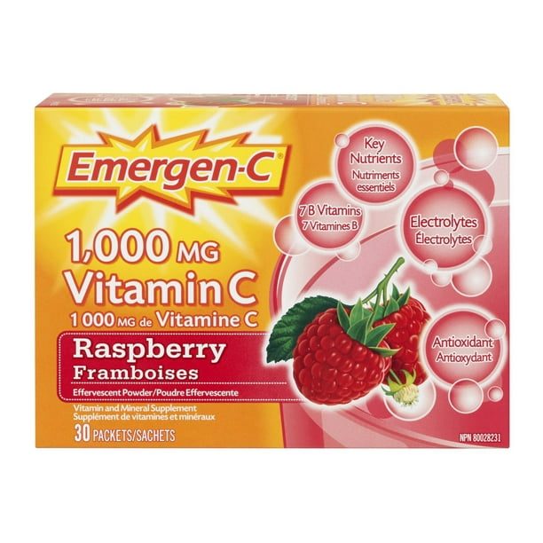 EMERGEN-C VIT C 1000MG RASPBERRY 30CT