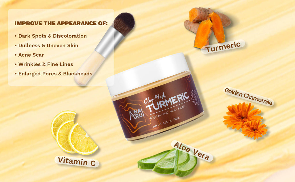 Instant Luminous Face Mask; Turmeric & Gold Clay