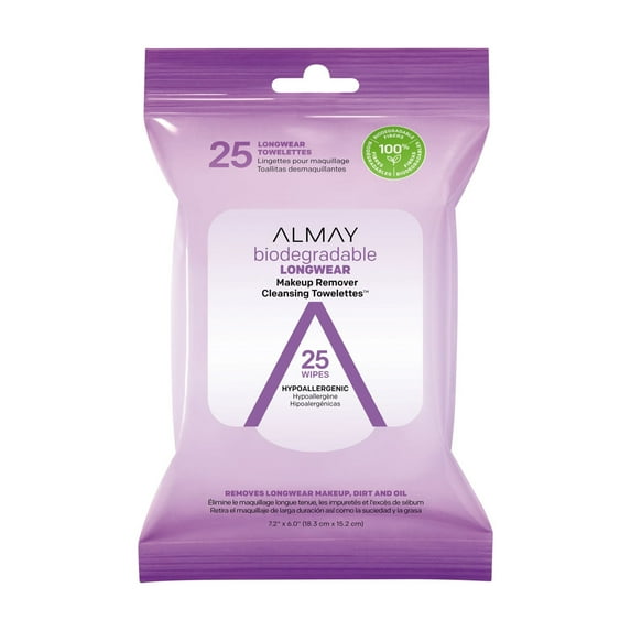 ALMAY Longwear Makeup Remover Cleansing Towelettes, 25 count