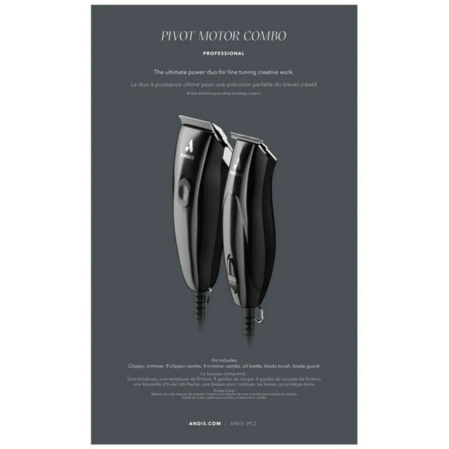 ANDIS PIVOT COMBO BLACK #24810
